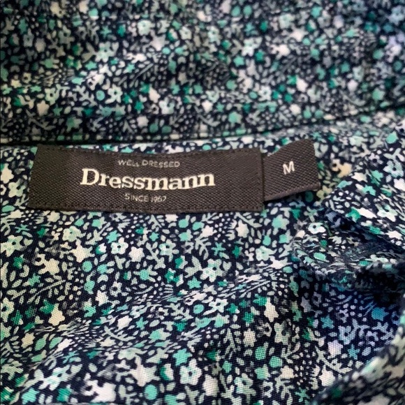Dressman Patterned Short Sleeve Button Down Size M - Picture 2 of 3